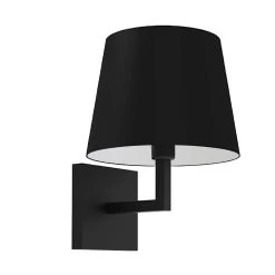 Dainolite 1 Light Incandescent Wall Sconce, Matte Black W/ Black Shade