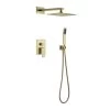 Kube Bath Aqua Piazza Gold Shower Set W/ 12″ Square Rain Shower And Handheld