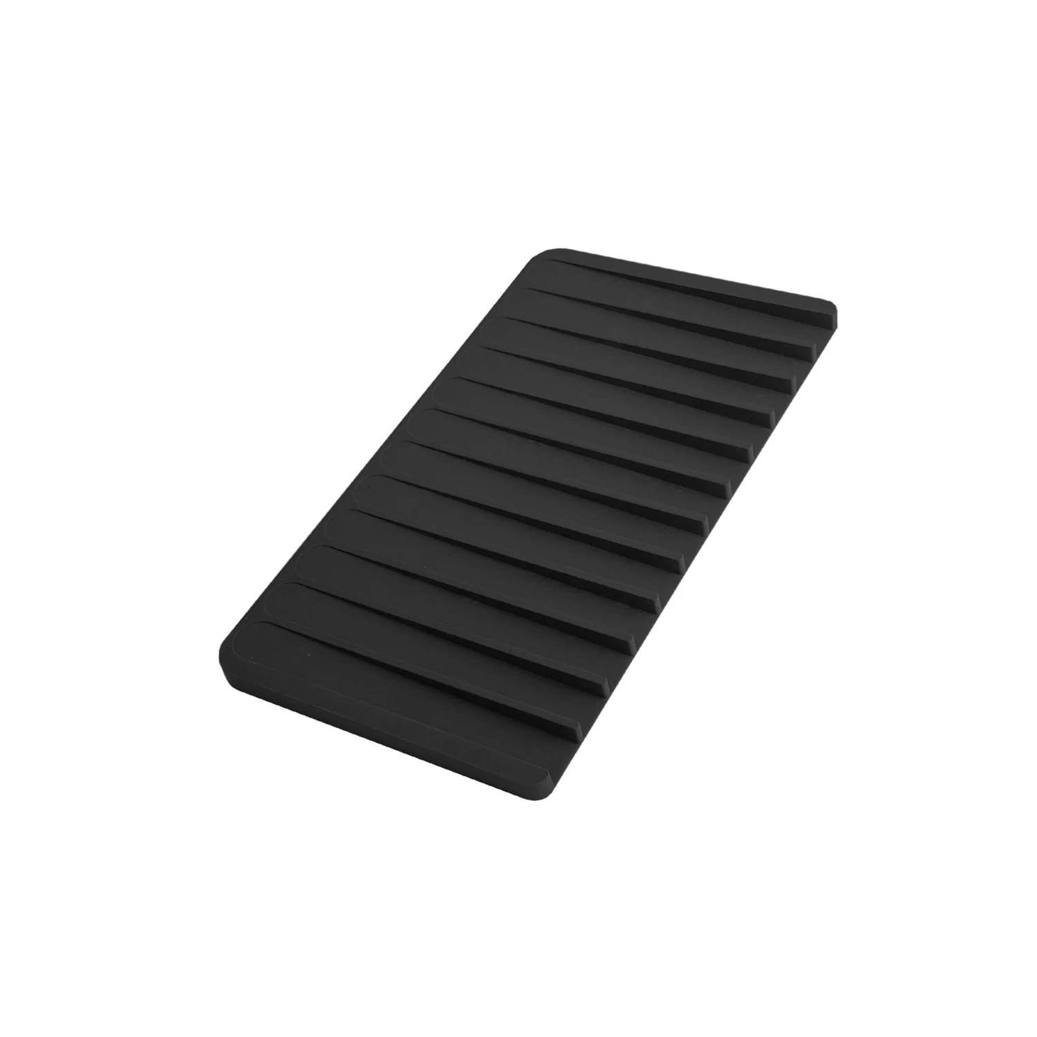 Stylish Silicone Drying Mat And Trivet, Black