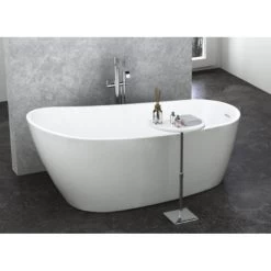 Zitta Issa Free Standing White Tub Elevation System 59.5" X 29" X 27.5" With Chrome Waste & Overflow