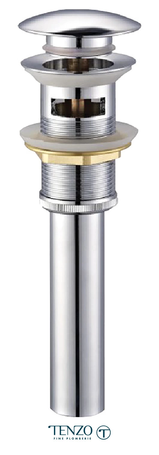 Tenzo - Slik Collection Single Hole Lavatory Faucet With Pop-up Drain With Overflow - Chrome - Image 2