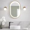 Kalia - Effect Oblong LED Illuminated Oblong Shape Brushed Gold Frame Mirror With Frosted Strip And Touch-switch For Color Temperature Control 20" X 32" X 1¾"