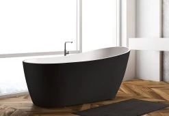 Bagno Italia ALPS 59" X 30" X 28" One Piece Freestanding Bathtub Matte Black AL128150BK
