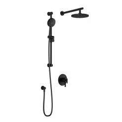 Kalia RoundOne TCD1 AQUATONIK T/P Coaxial Shower System With Wall Arm- Matte Black