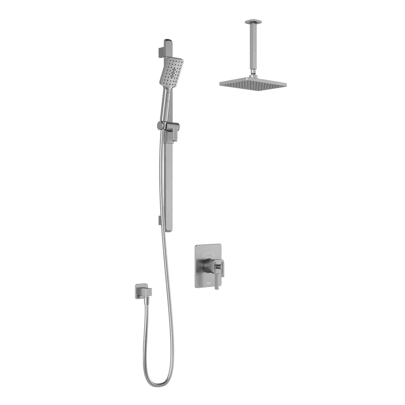 Kalia SquareOne TCD1 (Valve Not Included) AQUATONIK T/P Coaxial Shower System With 10-1/4" Shower Head And Vertical Ceiling Arm- Chrome