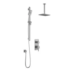 Kalia SquareOne TD2 AQUATONIK T/P With Diverter Shower System With 10-1/4" Shower Head With Vertical Ceiling Arm- Pure Nickel PVD
