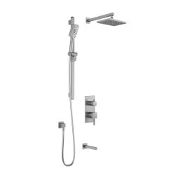 Kalia SquareOne TD3 AQUATONIK T/P With Diverter Shower System With 10-1/4" Shower Head With Wall Arm- Pure Nickel PVD