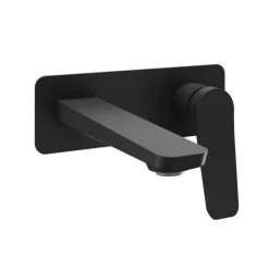 Kalia MOROKA 7.18" Wall Mount Bathroom Faucet With Pop Up Drain With Overflow- Black