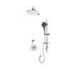Rubi 3/4 Inch Thermostatic Shower Kit With 8" Round Wall Mount Shower Head - Chrome