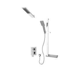 Rubi Quatro Pressure Balanced Shower Kit With Straight Wall Mount Shower Head - Chrome