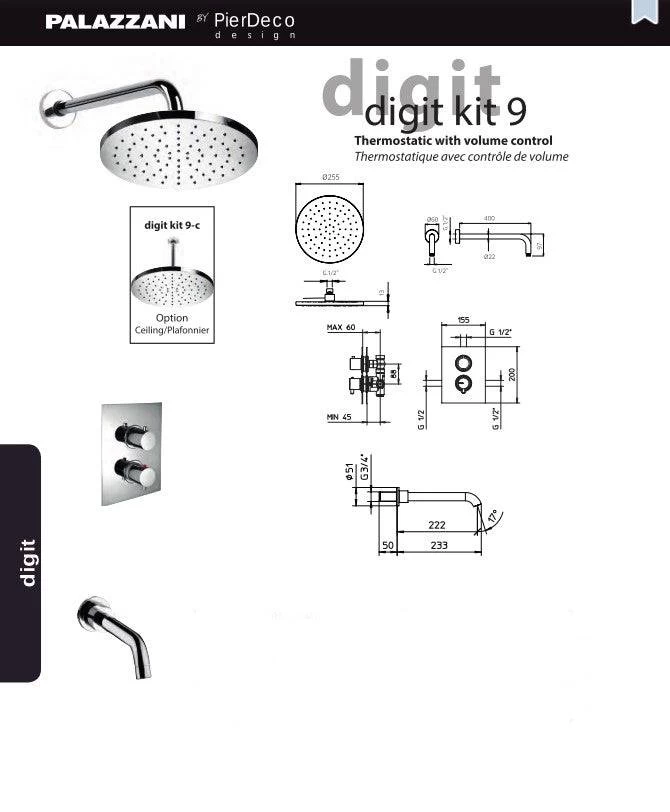 PierDeco Palazzani Digit Kit 9 Shower Kit - Image 3