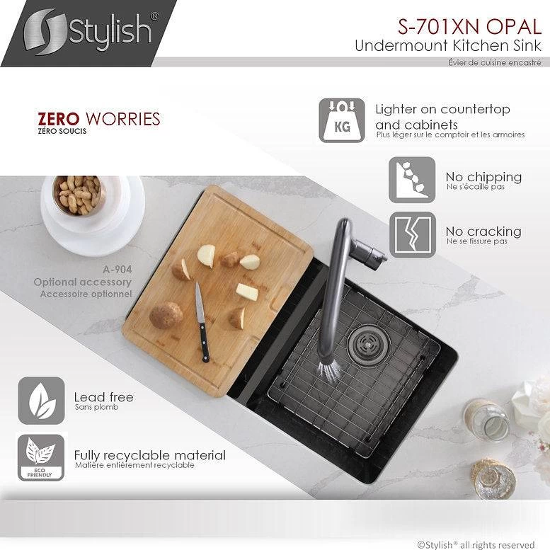 Stylish 32" X 18" Graphite Black Double Bowl Undermount Stainless Steel Kitchen Sink With Grids And Basket Strainers Opal - Image 14