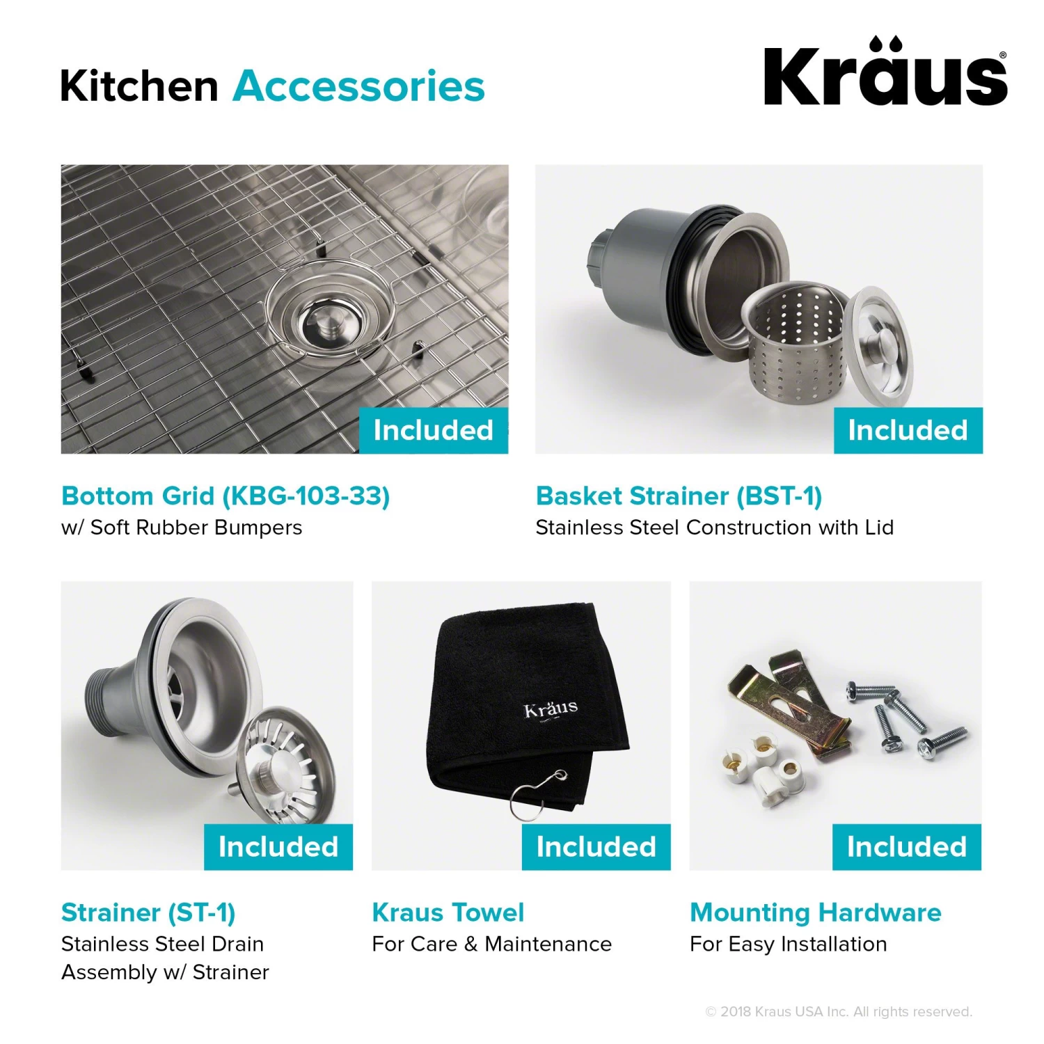 Kraus Standart PRO 32.75" X 19" Undermount 16 Gauge Stainless Steel 60/40 Double Bowl Kitchen Sink - Image 10