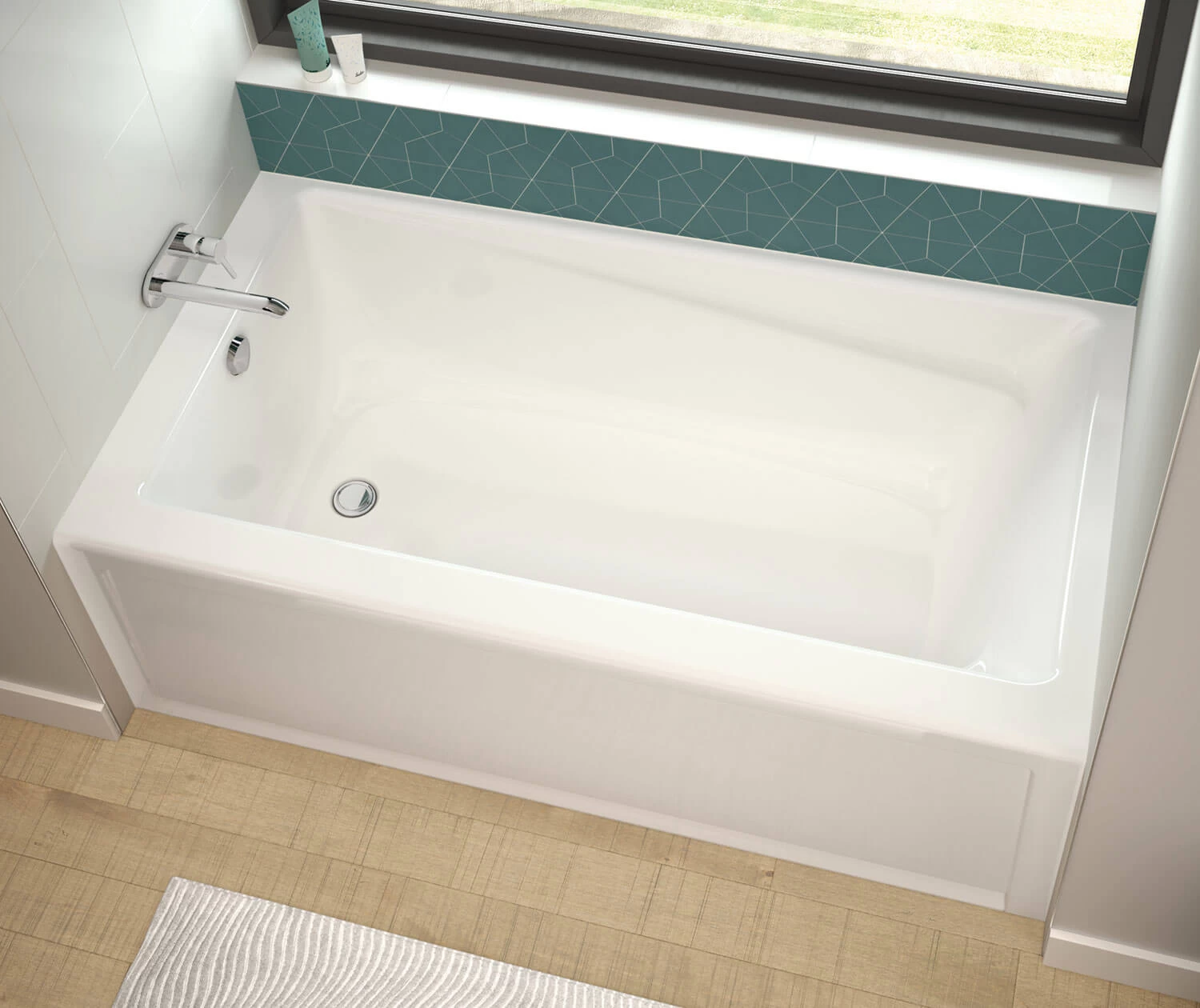 Maax Exhibit 6030 IFS AFR Acrylic Alcove Left-Hand Drain Bathtub In White - Image 3