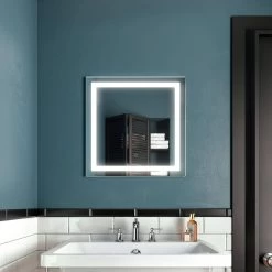 Kalia EFFECT 24" X 24" Square LED Lighting Mirror With Interior Frosted Strip And 2-Tones Touch Switch