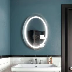Kalia EFFECT 24" X 32" Oval LED Lighting Mirror With Interior Frosted Strip And 2-Tones Touch Switch