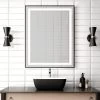 Kalia EFFECT 30" X 38" LED Illuminated Rectangular Mirror With Frosted Strip, Black Frame And Touch-Switch For Color Temperature Control