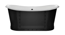 Slik Portfolio Bathtub Times Cast Iron Matte Black With Rivets Finish 67.75" X 31" X 28.81"