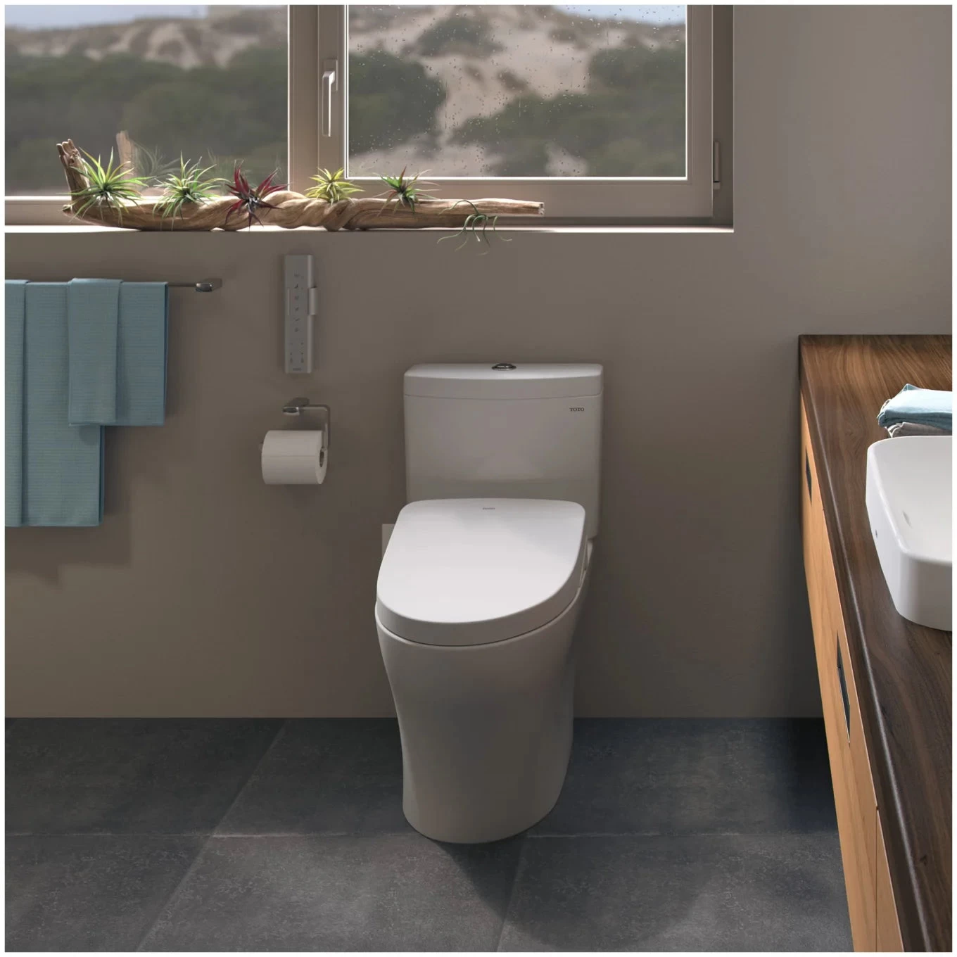 Toto Aquia IV 0.9 / 1.28 GPF Dual Flush One Piece Elongated Toilet With Push Button Flush - Image 2
