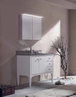 PierDeco Washington 37" White Bathroom Vanity With White Countertop