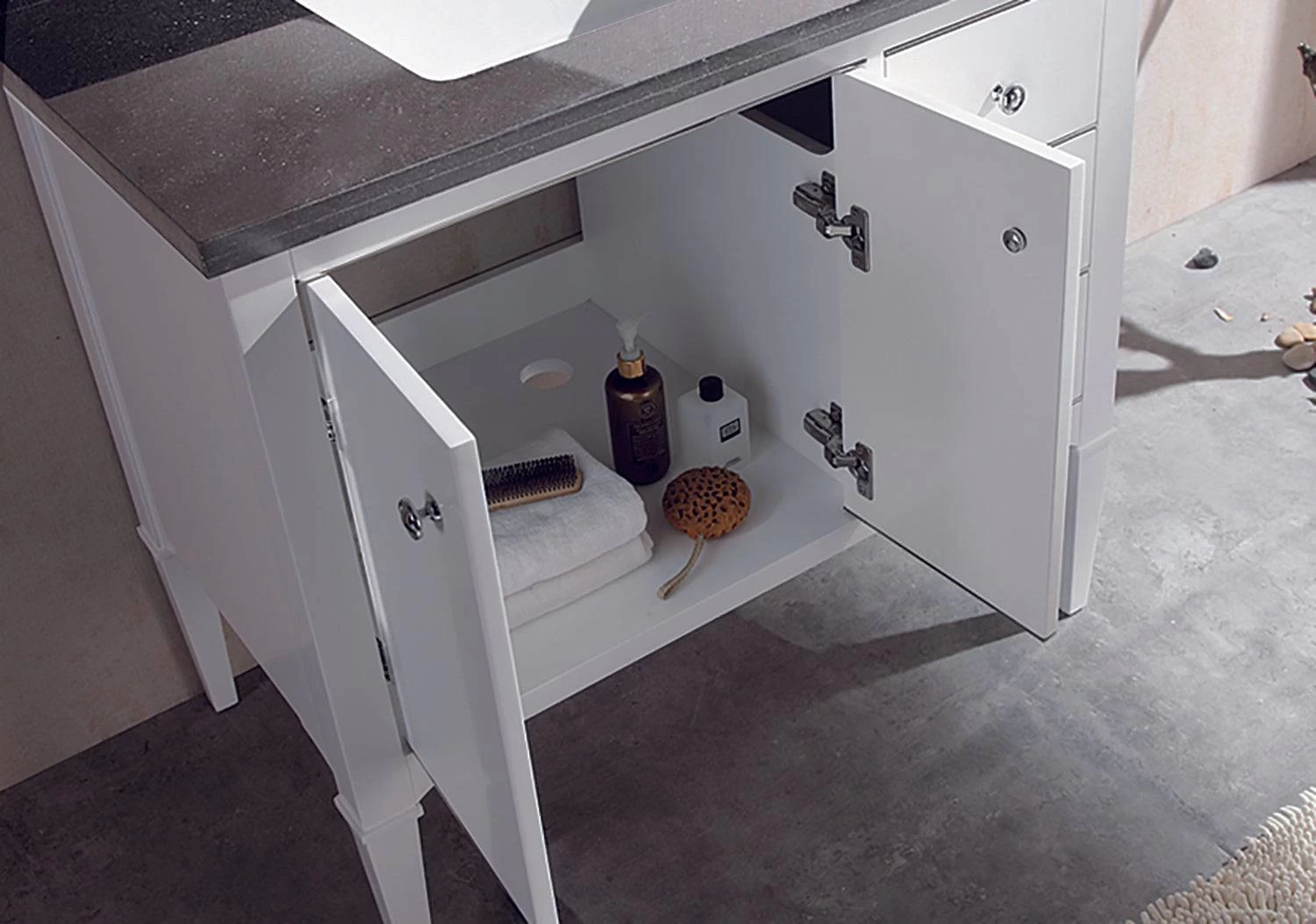 PierDeco Washington 37" White Bathroom Vanity With White Countertop - Image 2